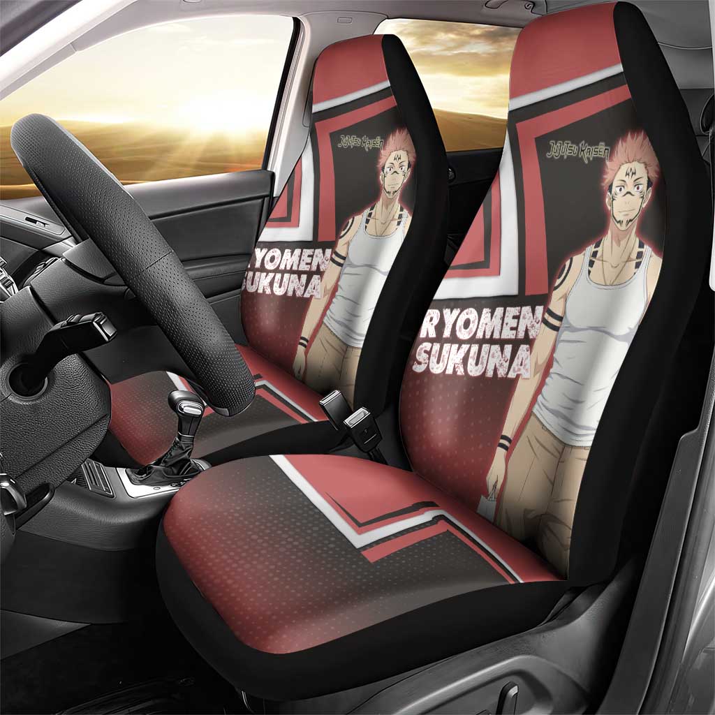Ryomen Sukuna Car Seat Cover Grunge Anime Poster Style