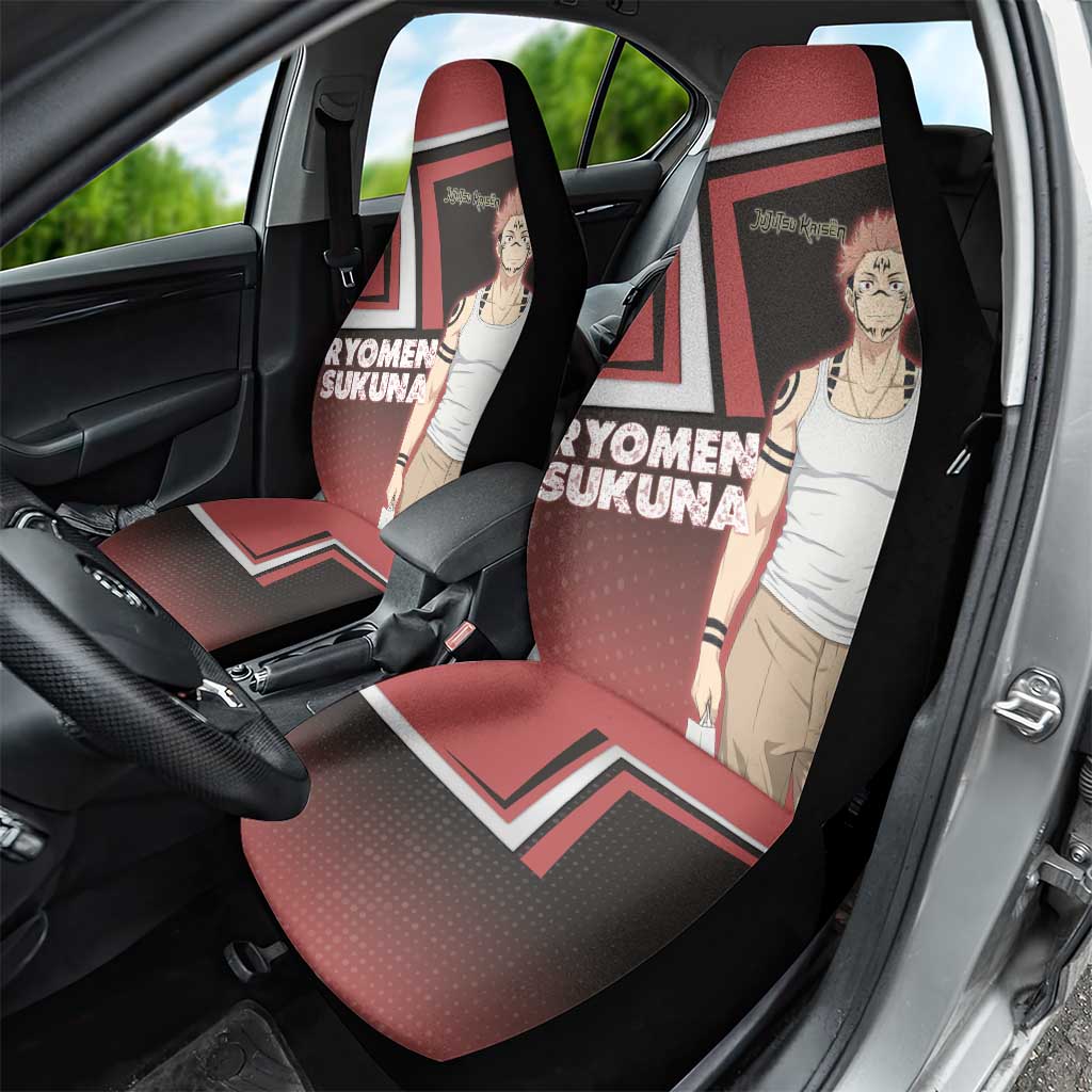 Ryomen Sukuna Car Seat Cover Grunge Anime Poster Style