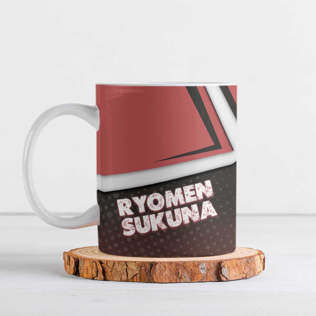 Ryomen Sukuna Ceramic Mug Grunge Anime Poster Style