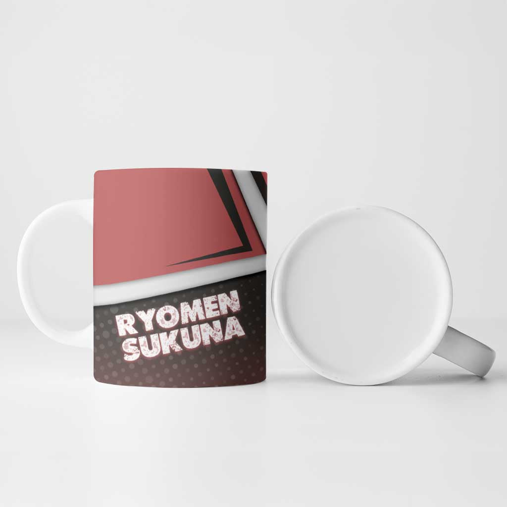 Ryomen Sukuna Ceramic Mug Grunge Anime Poster Style