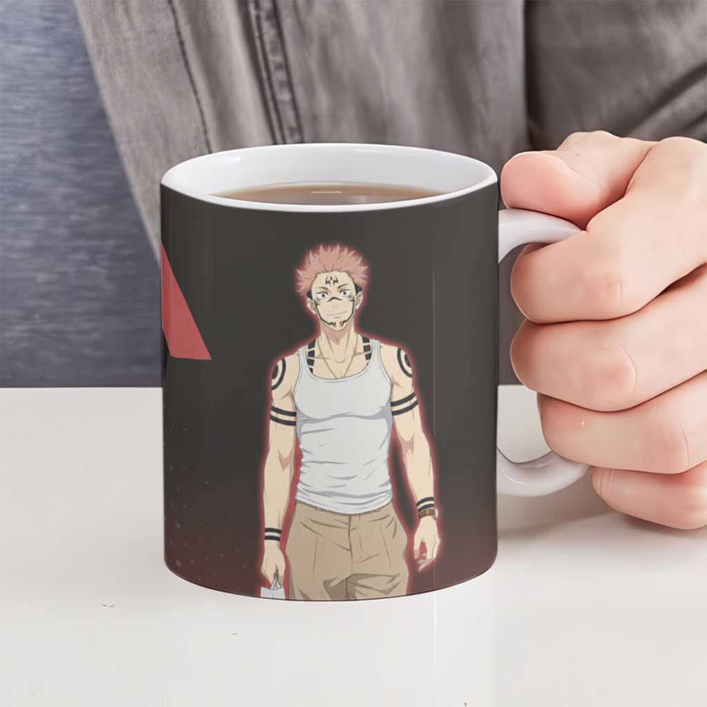 Ryomen Sukuna Ceramic Mug Grunge Anime Poster Style
