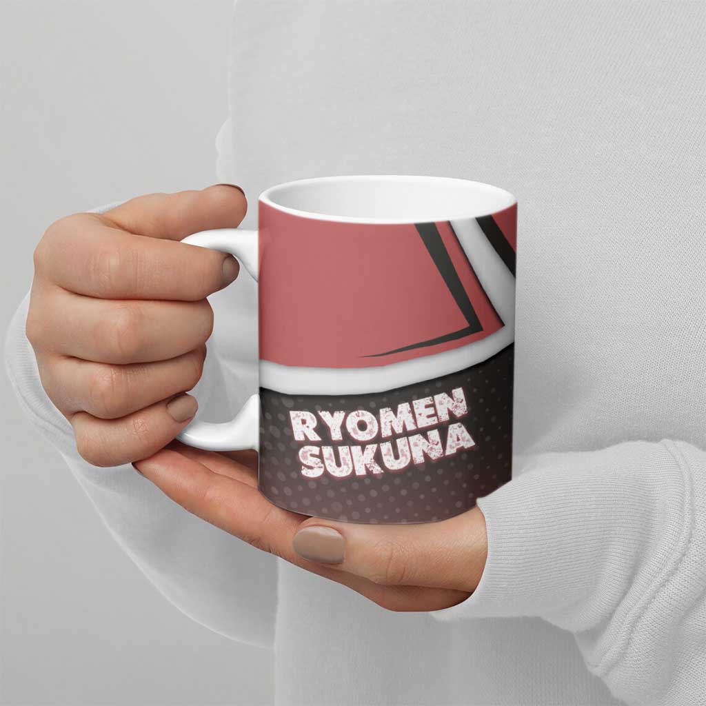 Ryomen Sukuna Ceramic Mug Grunge Anime Poster Style