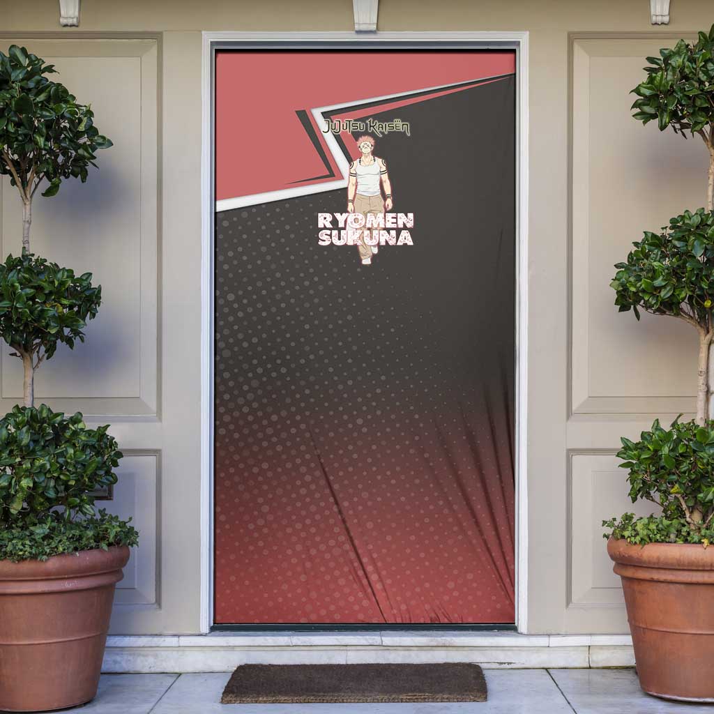 Ryomen Sukuna Door Cover Grunge Anime Poster Style