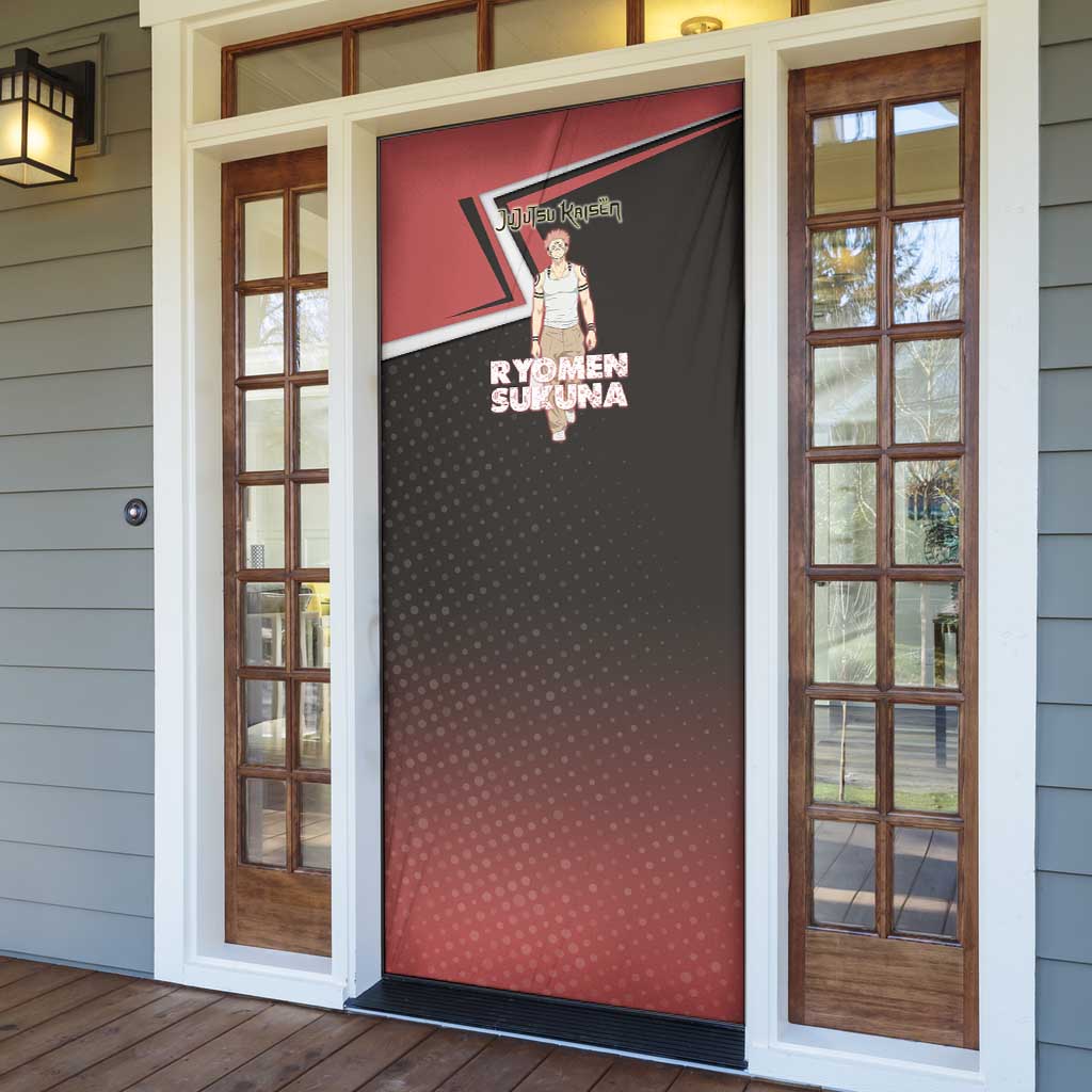 Ryomen Sukuna Door Cover Grunge Anime Poster Style