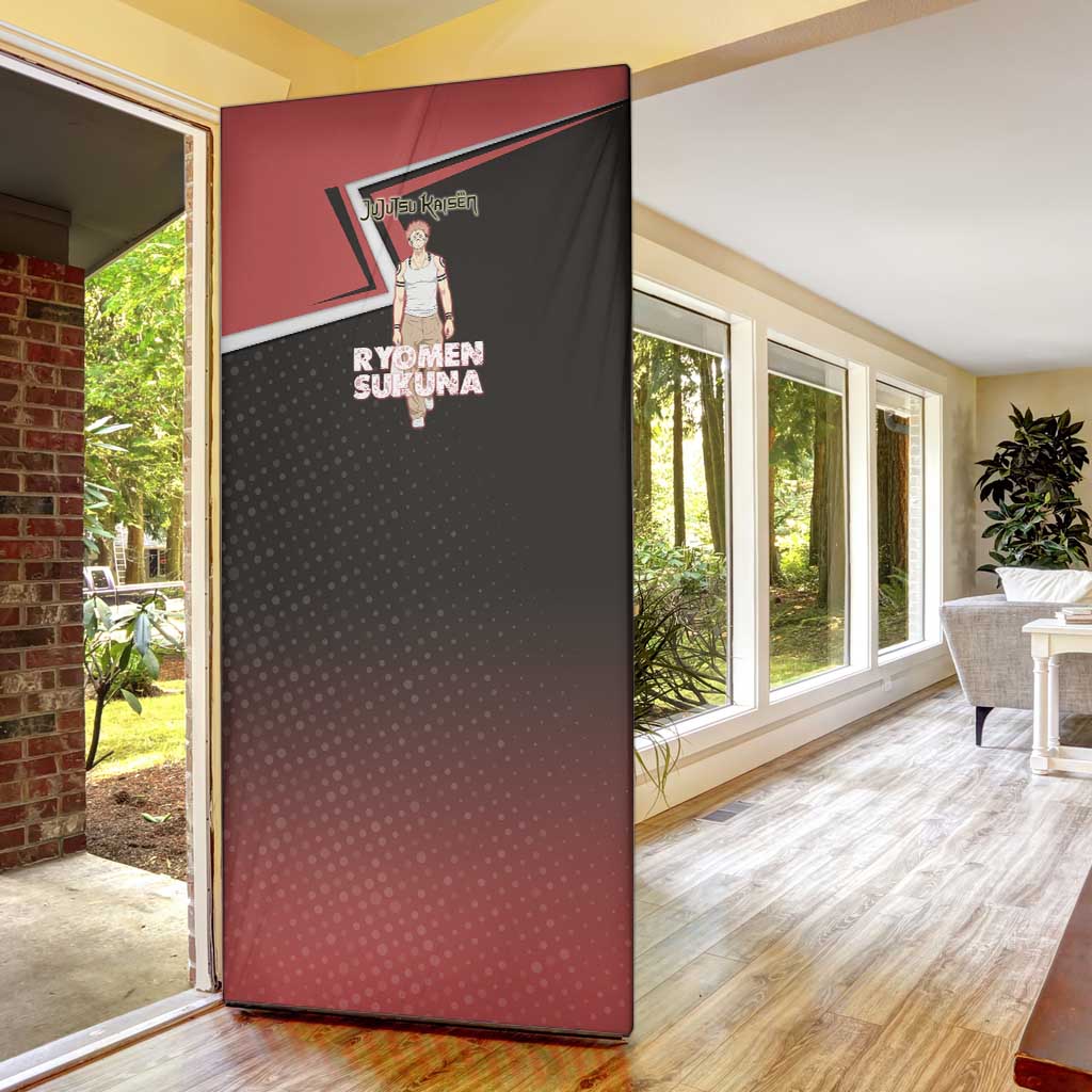 Ryomen Sukuna Door Cover Grunge Anime Poster Style