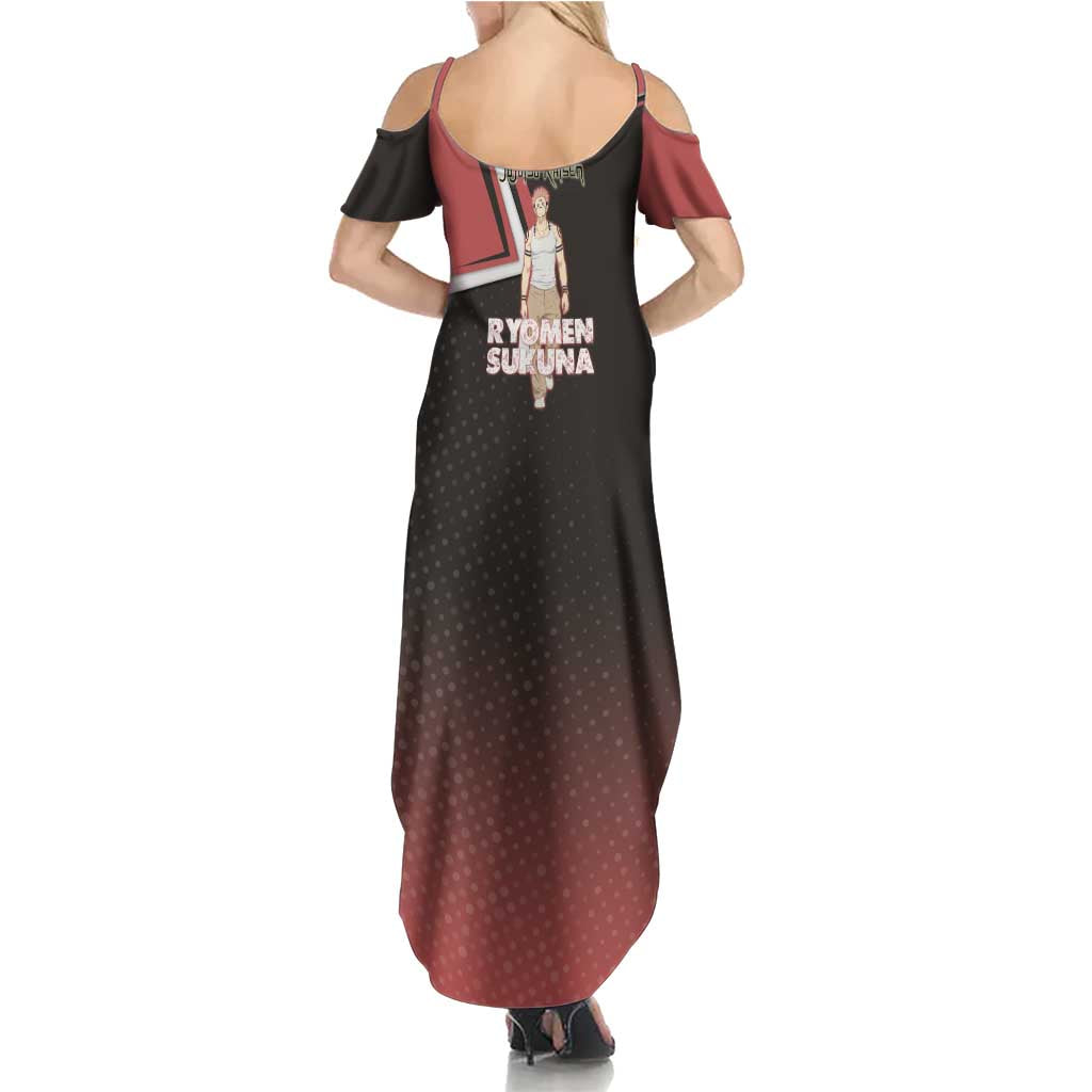Ryomen Sukuna Family Matching Summer Maxi Dress and Hawaiian Shirt Grunge Anime Poster Style