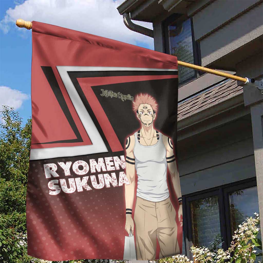 Ryomen Sukuna Garden Flag Grunge Anime Poster Style