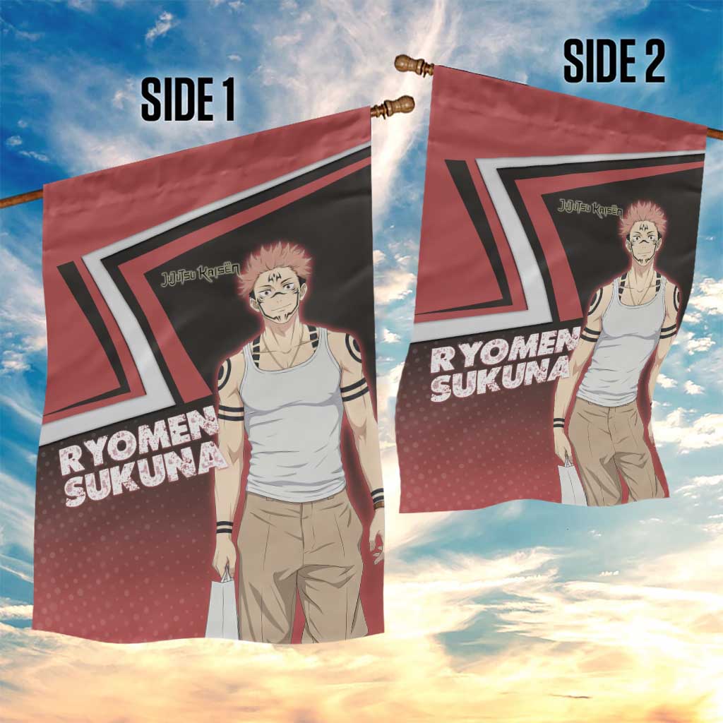 Ryomen Sukuna Garden Flag Grunge Anime Poster Style