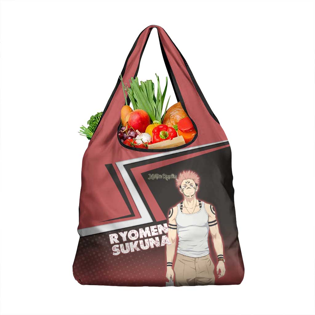 Ryomen Sukuna Grocery Bag Grunge Anime Poster Style