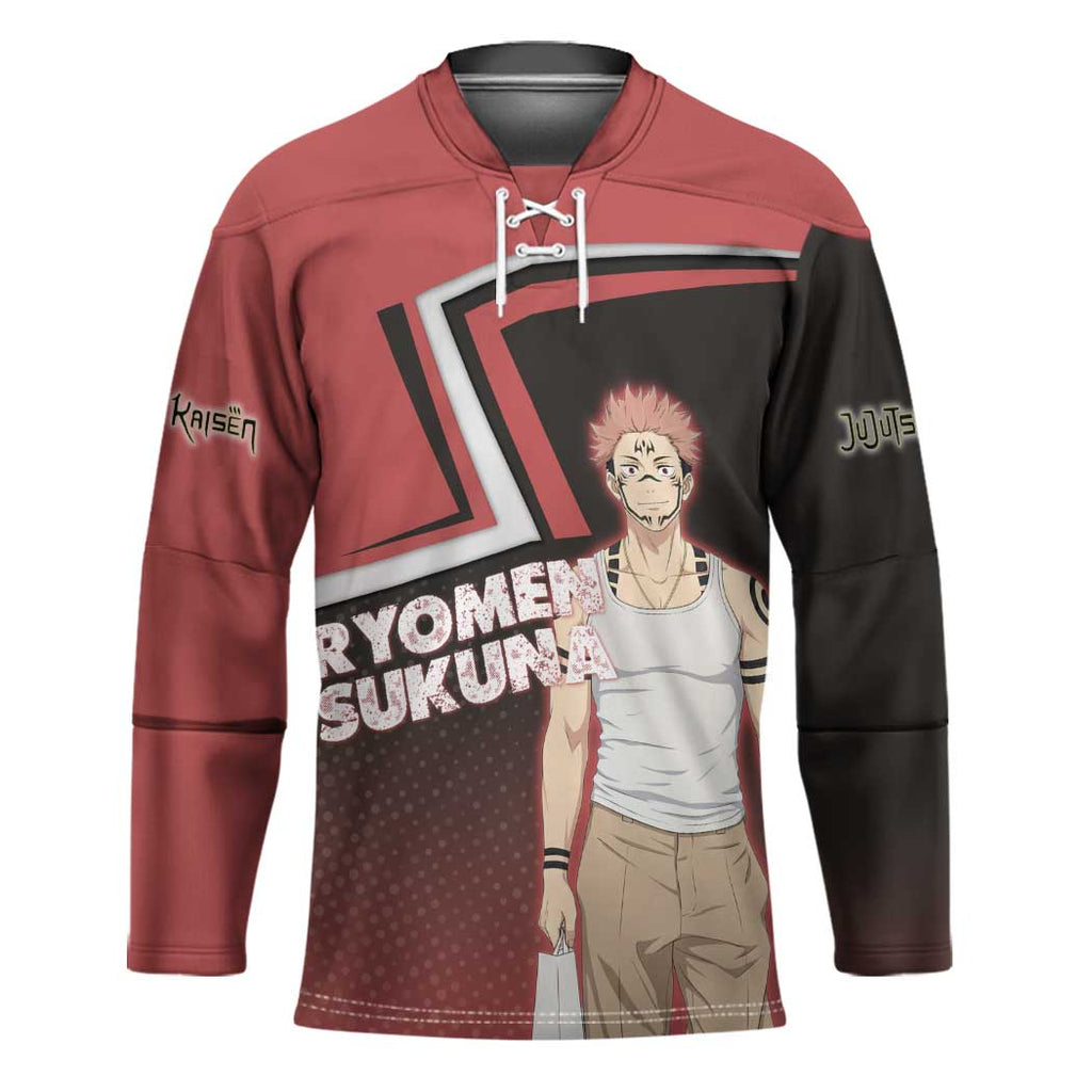 Ryomen Sukuna Hockey Jersey Grunge Anime Poster Style