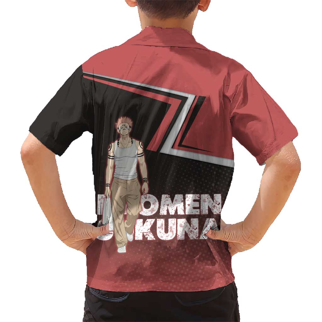 Ryomen Sukuna Kid Hawaiian Shirt Grunge Anime Poster Style