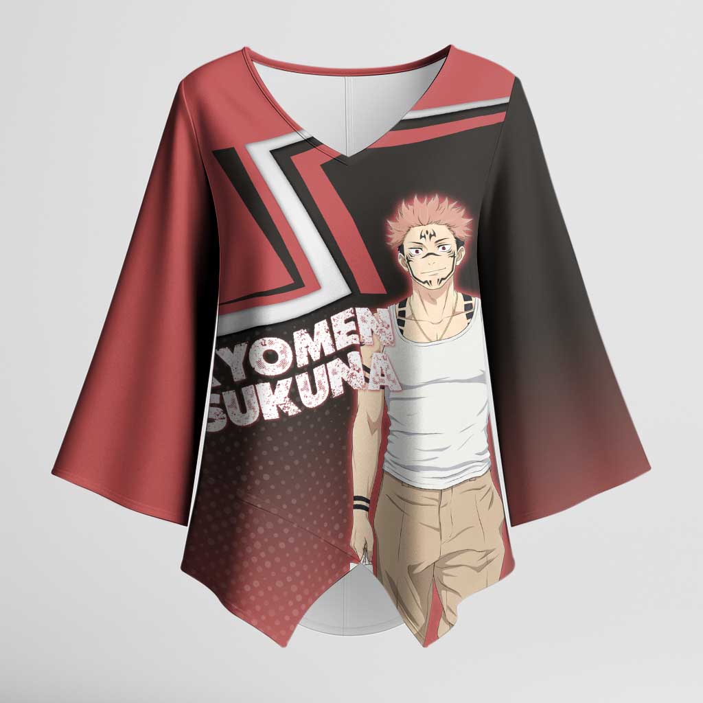 Ryomen Sukuna Kimono Sleeve Blouse Grunge Anime Poster Style
