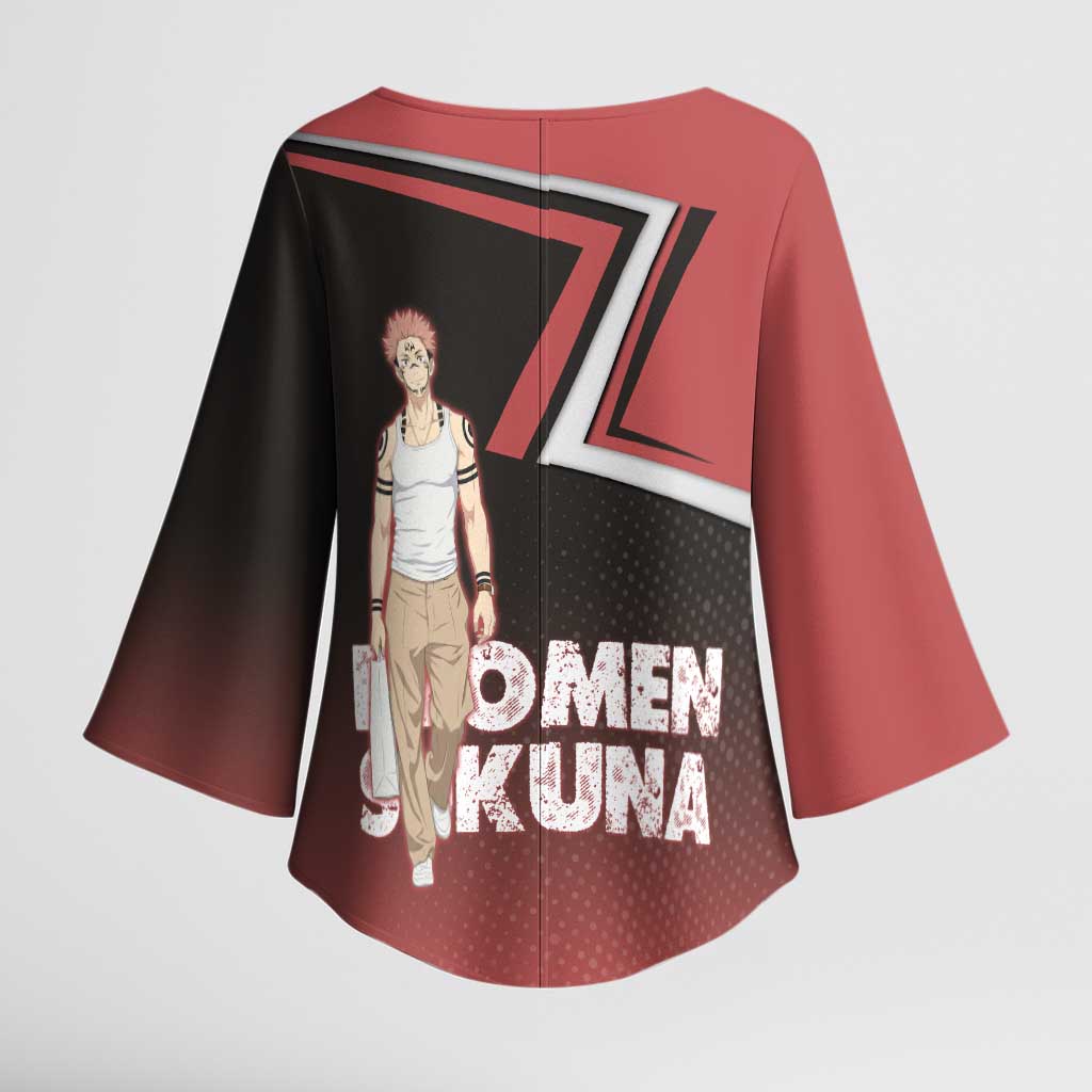 Ryomen Sukuna Kimono Sleeve Blouse Grunge Anime Poster Style