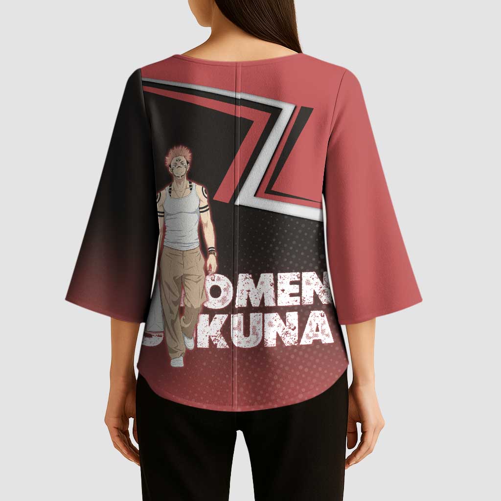 Ryomen Sukuna Kimono Sleeve Blouse Grunge Anime Poster Style