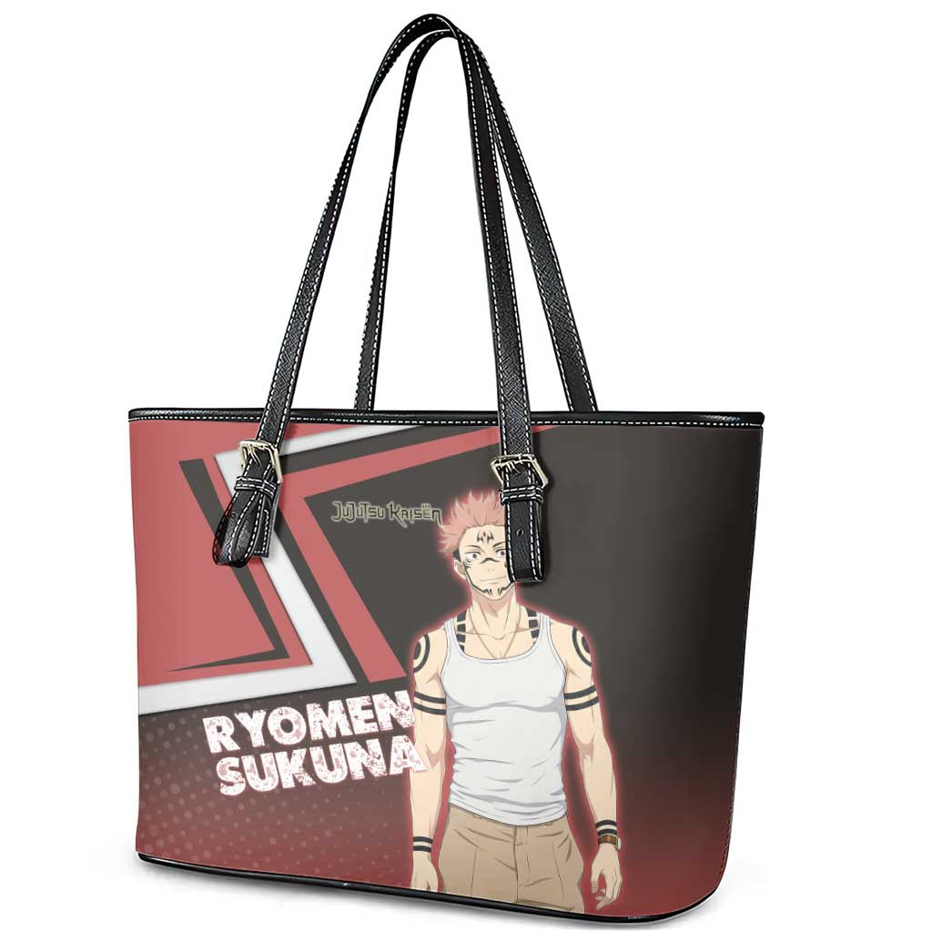 Ryomen Sukuna Leather Tote Bag Grunge Anime Poster Style