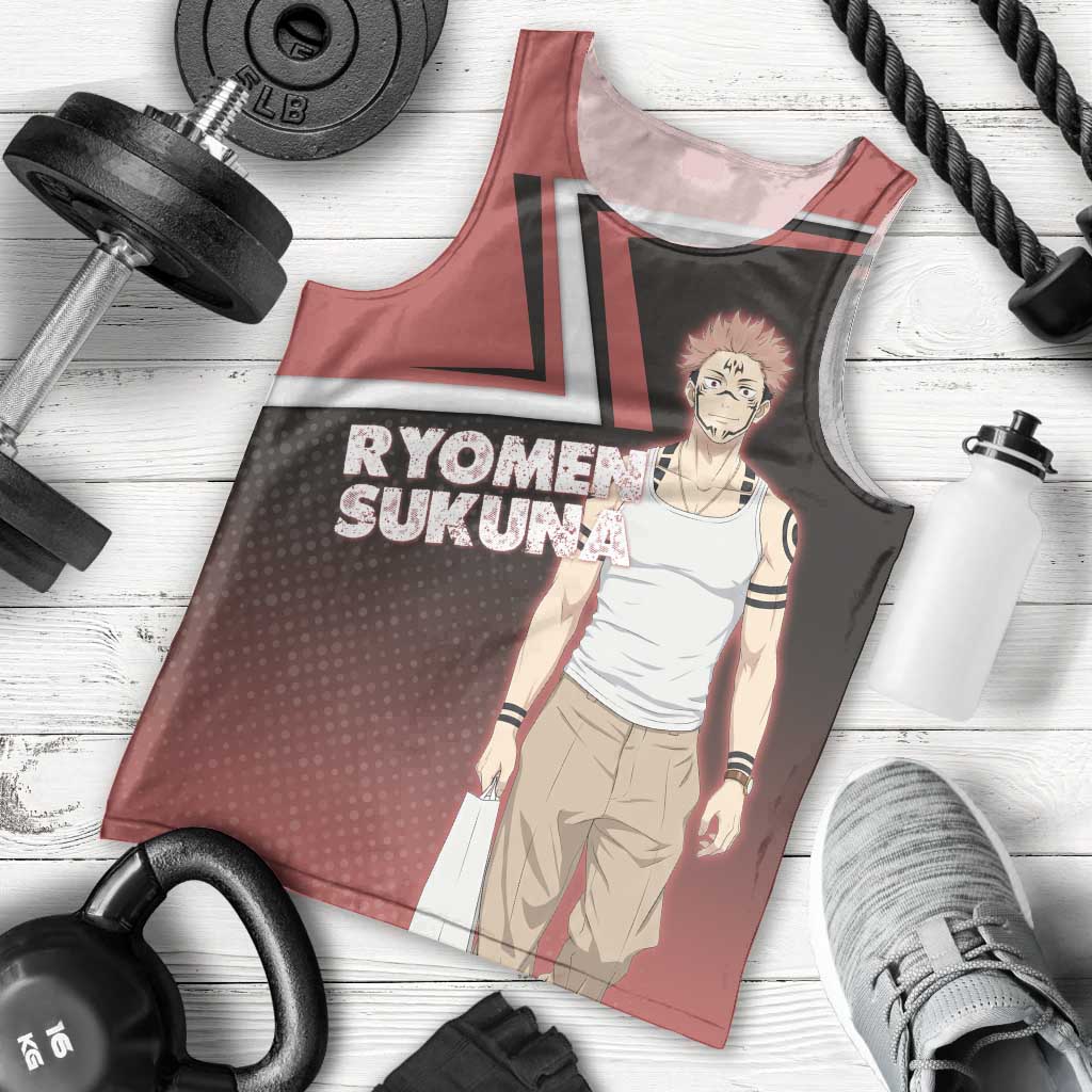 Ryomen Sukuna Men Tank Top Grunge Anime Poster Style