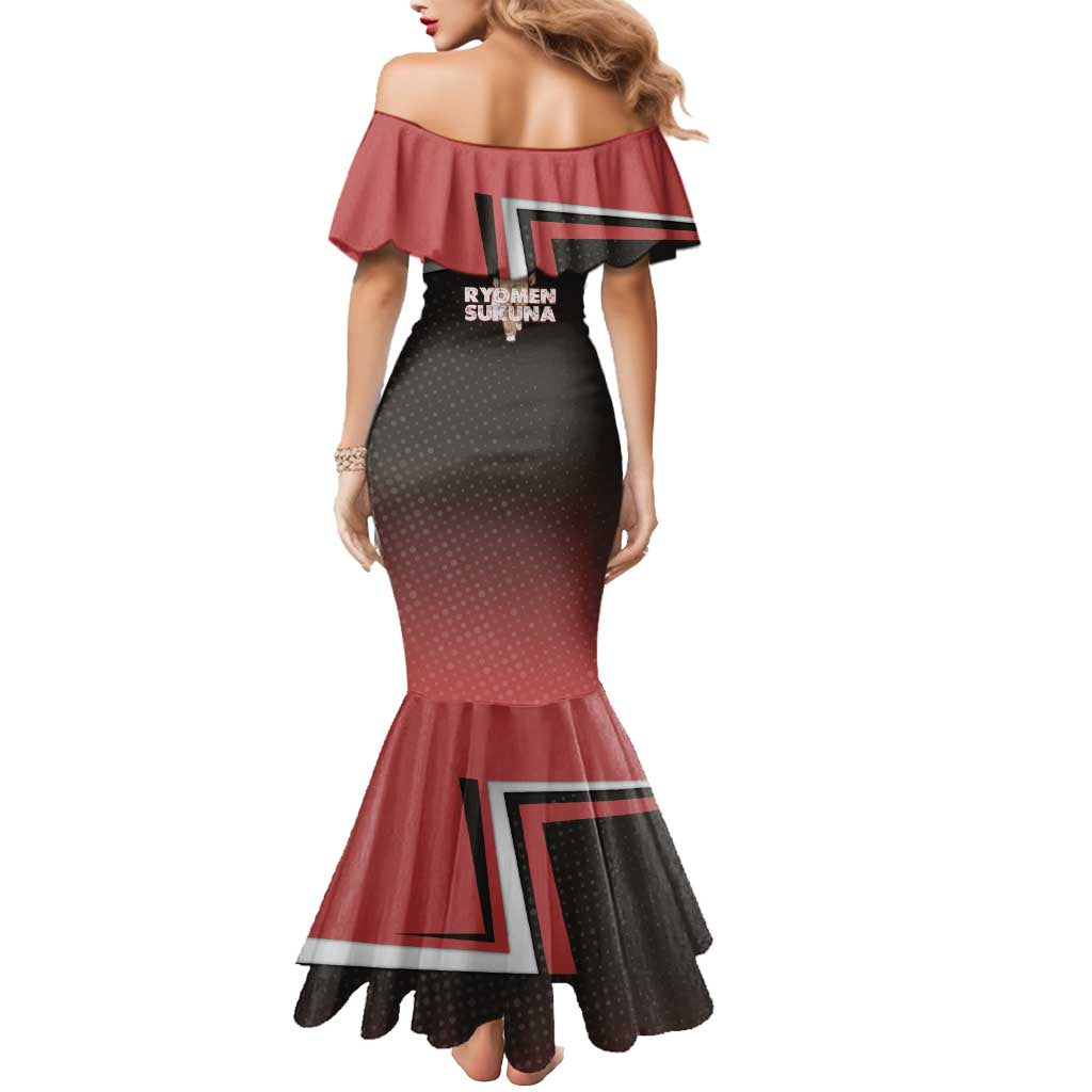 Ryomen Sukuna Mermaid Dress Grunge Anime Poster Style