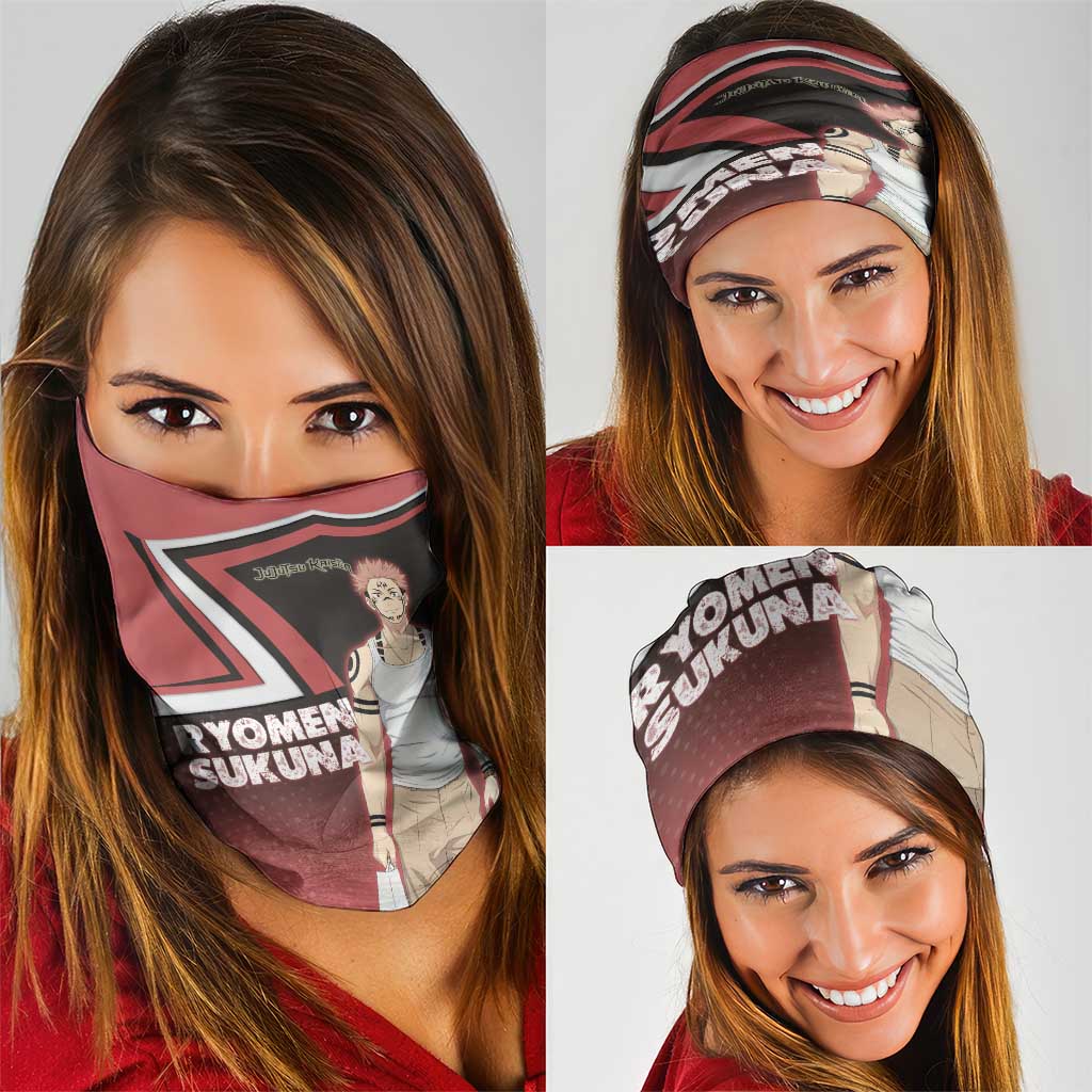 Ryomen Sukuna Neck Gaiter Grunge Anime Poster Style