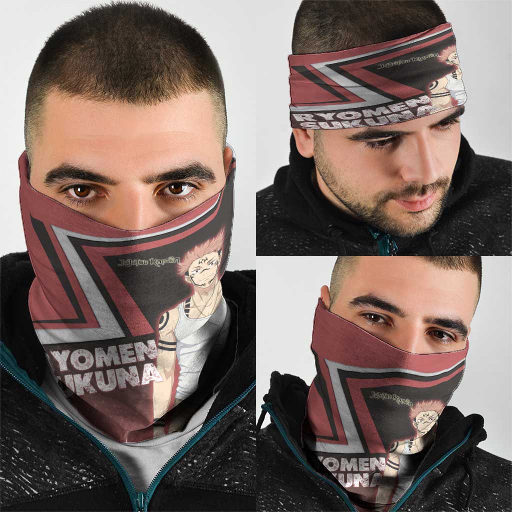 Ryomen Sukuna Neck Gaiter Grunge Anime Poster Style
