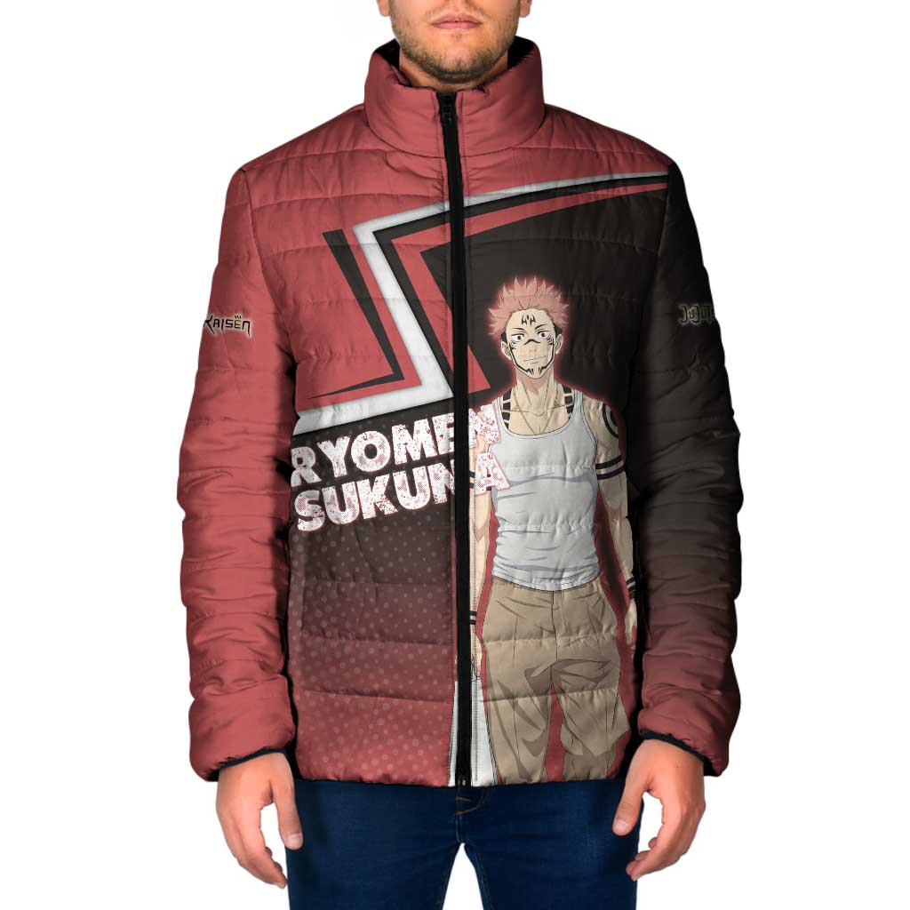 Ryomen Sukuna Padded Jacket Grunge Anime Poster Style