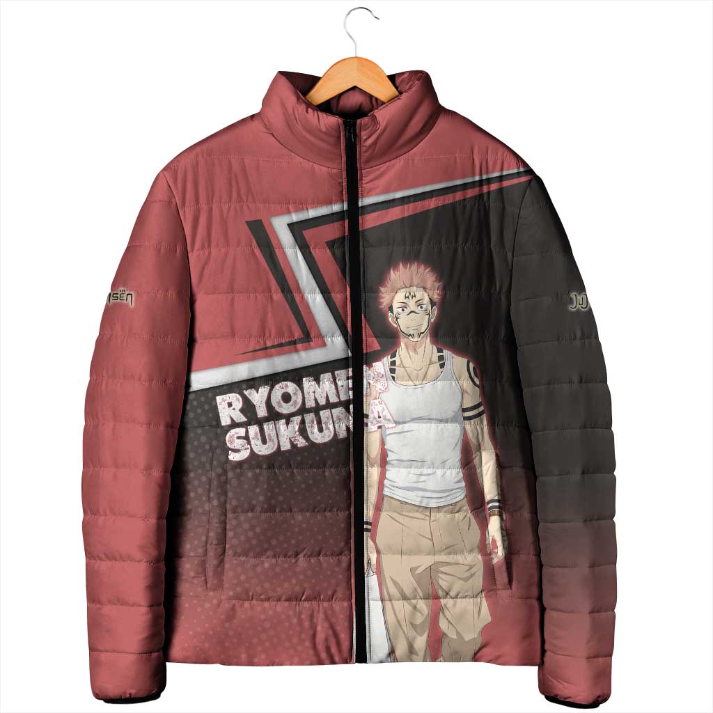 Ryomen Sukuna Padded Jacket Grunge Anime Poster Style