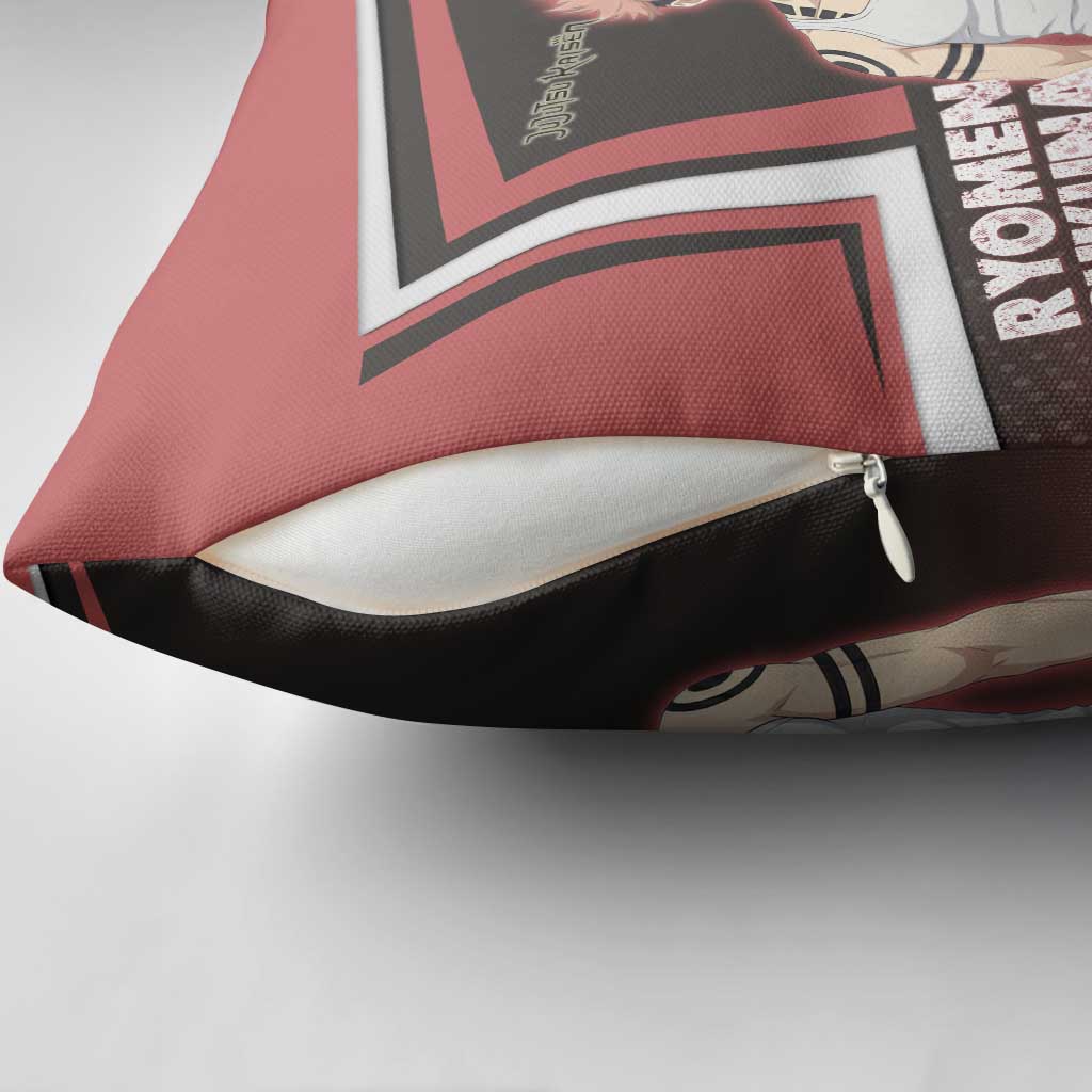 Ryomen Sukuna Pillow Cover Grunge Anime Poster Style