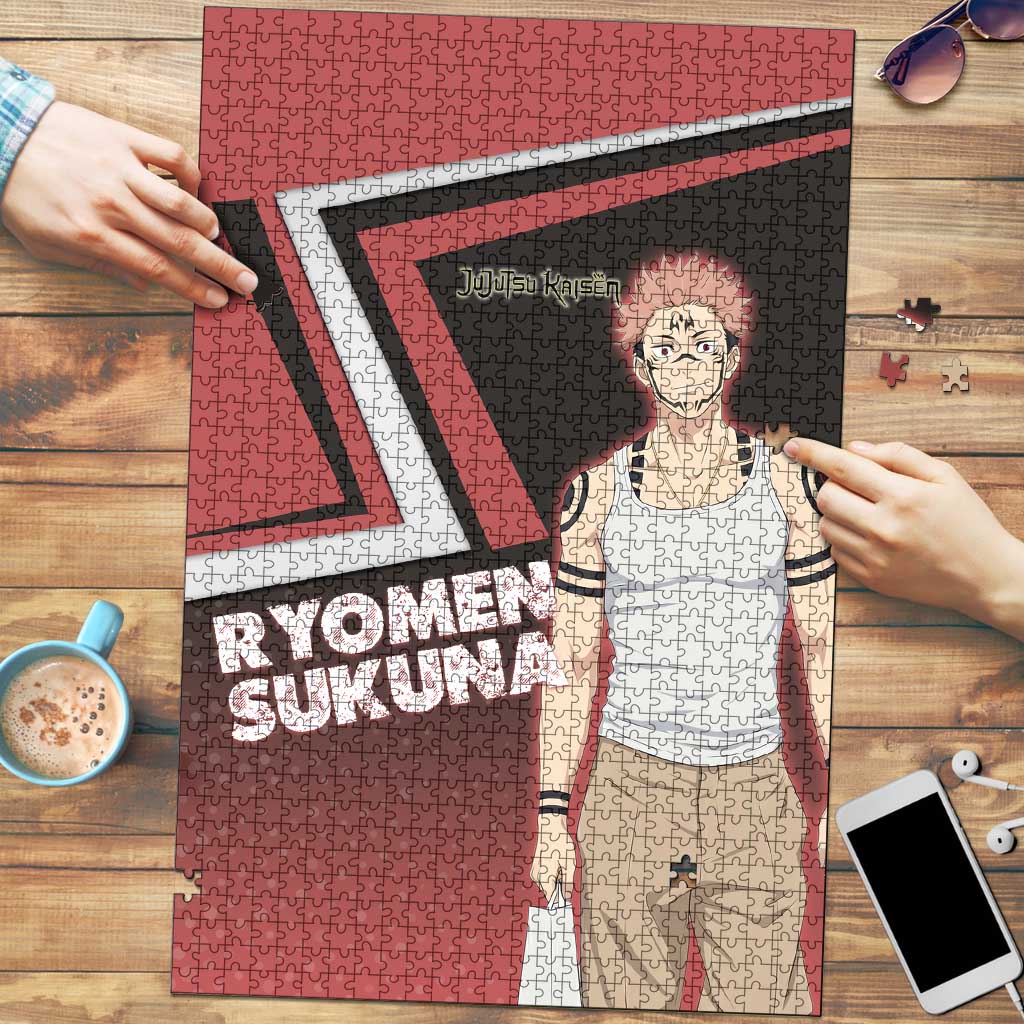 Ryomen Sukuna Puzzle Grunge Anime Poster Style