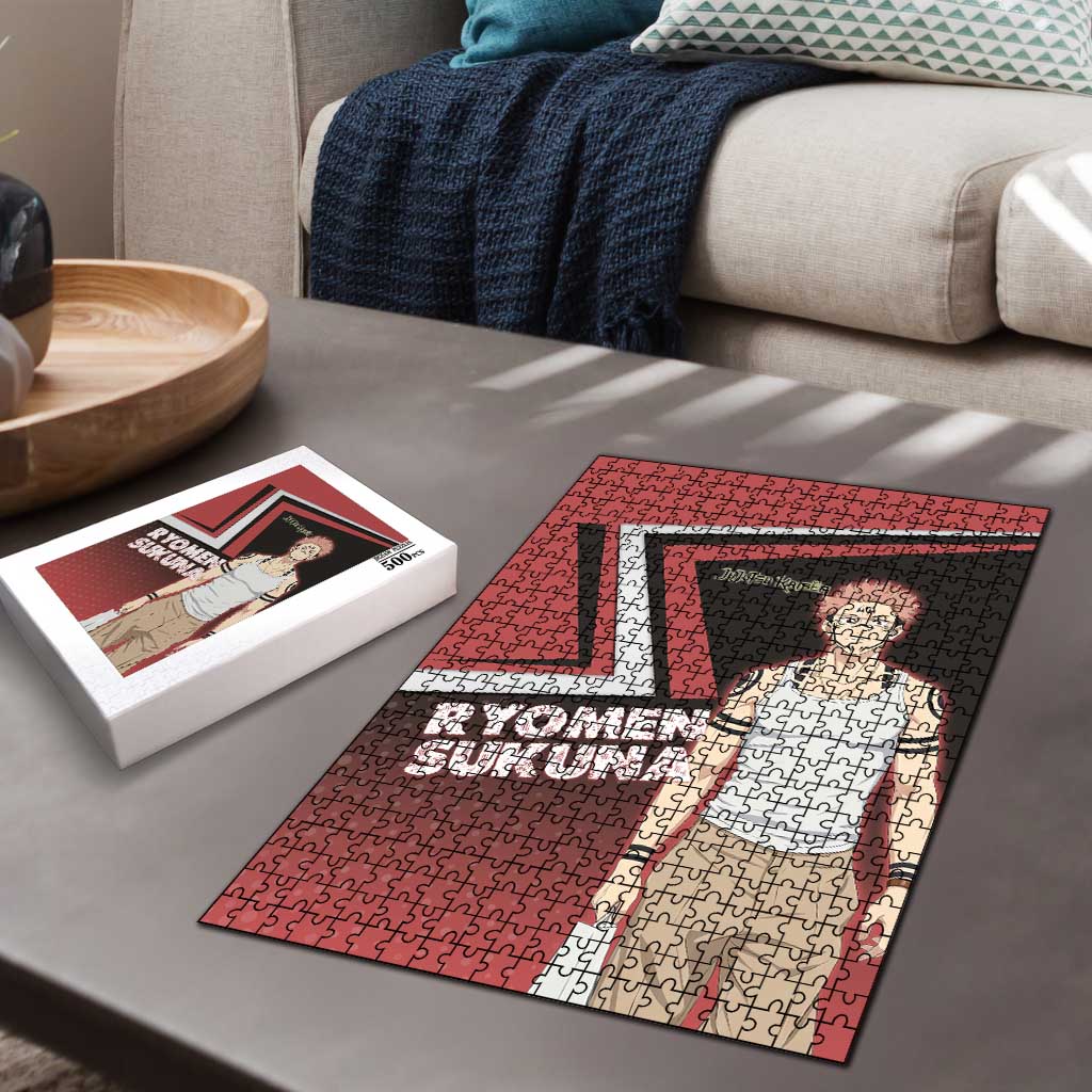 Ryomen Sukuna Puzzle Grunge Anime Poster Style