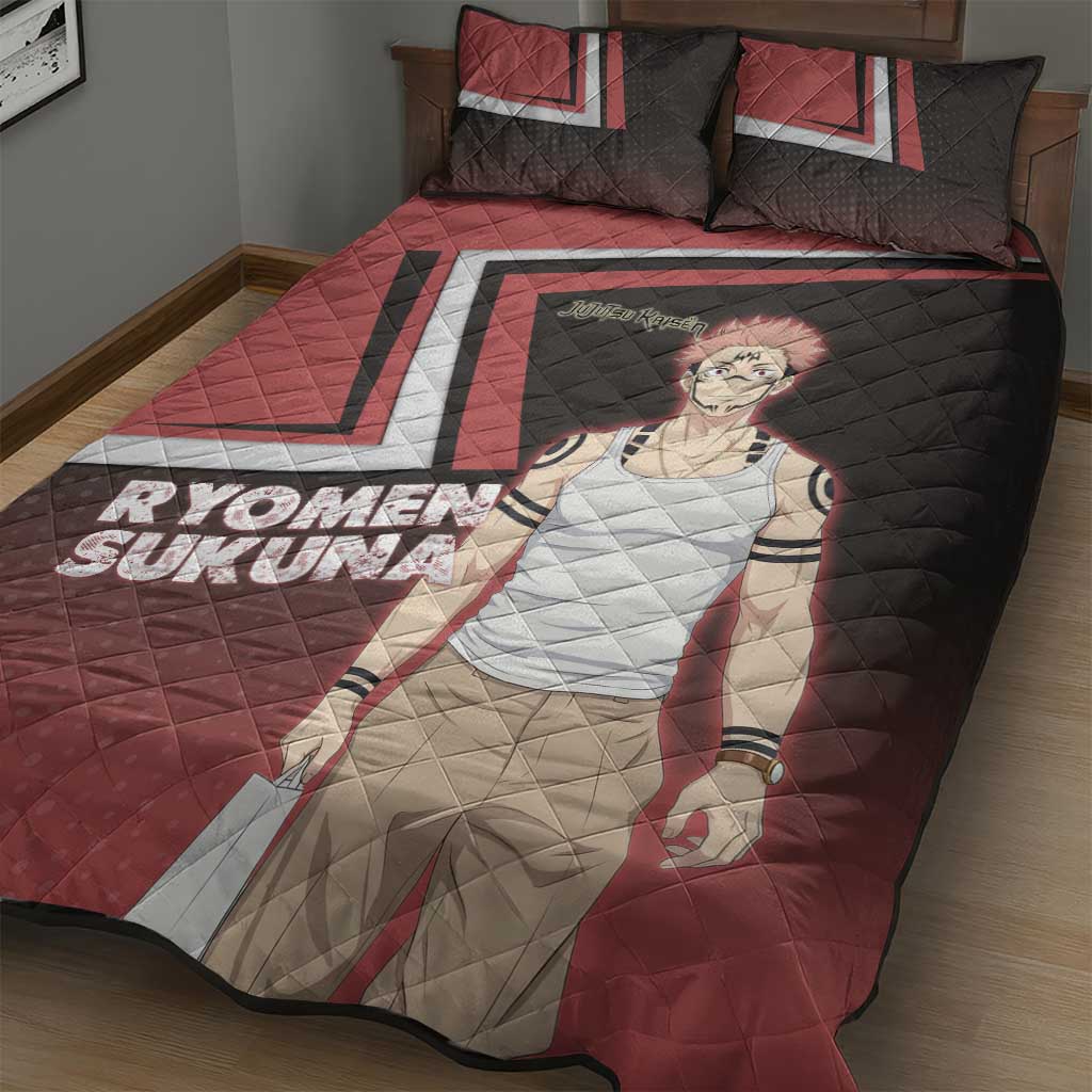 Ryomen Sukuna Quilt Bed Set Grunge Anime Poster Style