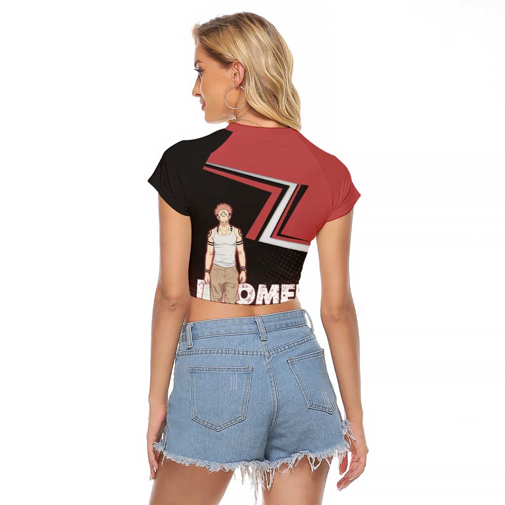 Ryomen Sukuna Raglan Cropped T Shirt Grunge Anime Poster Style