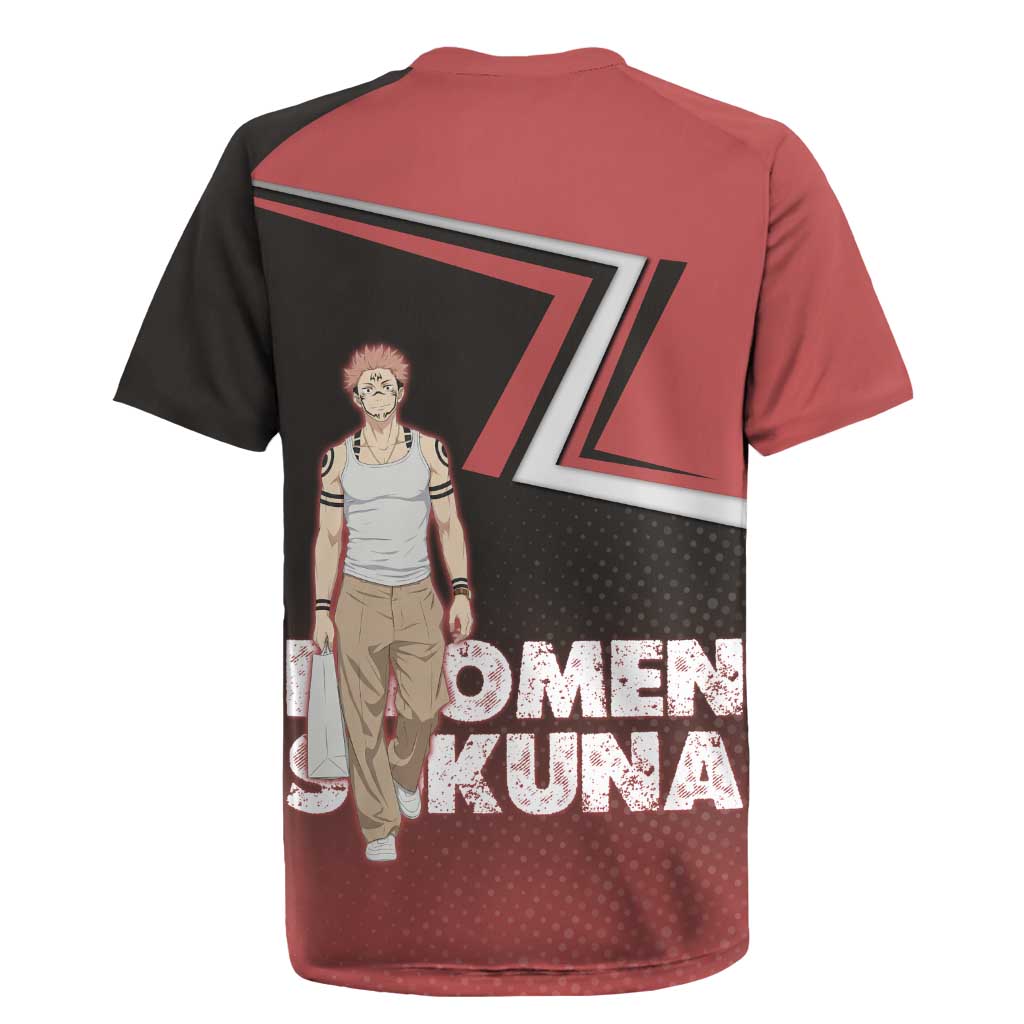 Ryomen Sukuna Rugby Jersey Grunge Anime Poster Style
