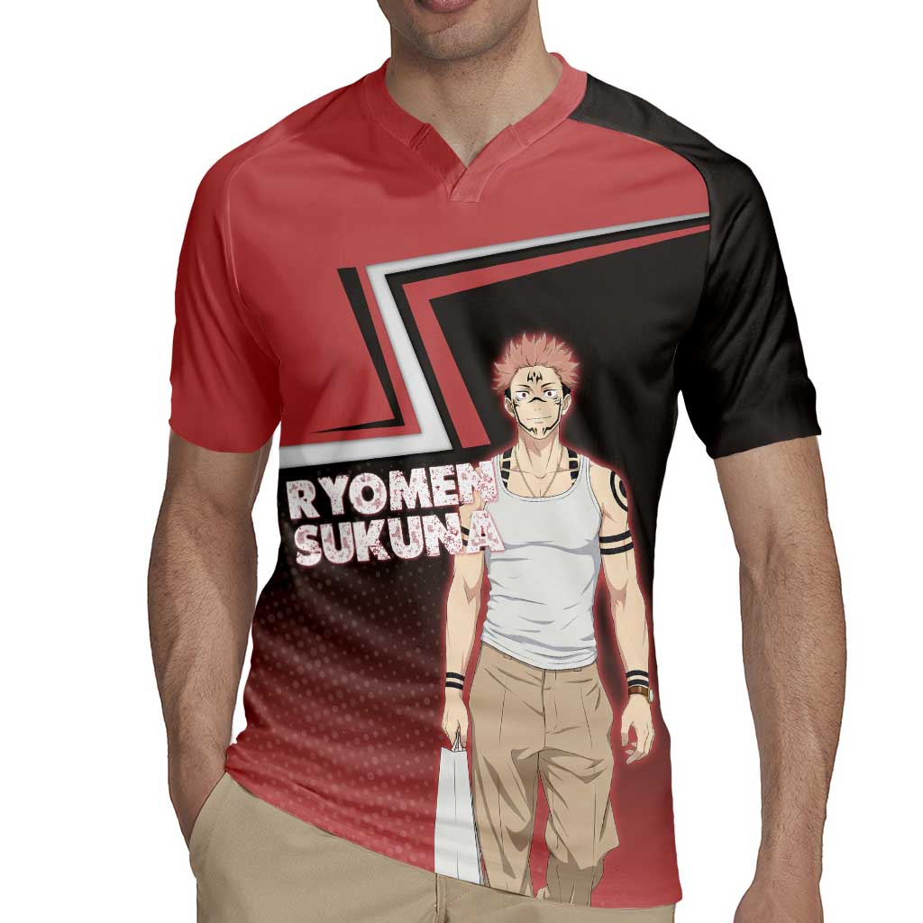 Ryomen Sukuna Rugby Jersey Grunge Anime Poster Style
