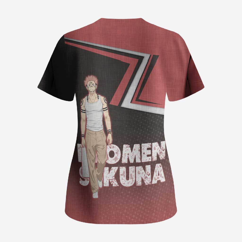 Ryomen Sukuna Scrub Top Grunge Anime Poster Style