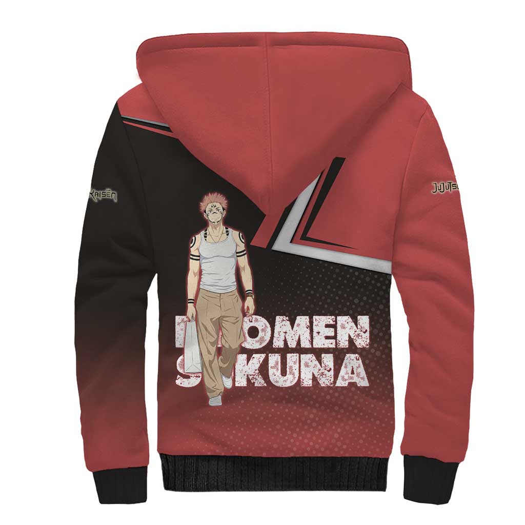 Ryomen Sukuna Sherpa Hoodie Grunge Anime Poster Style