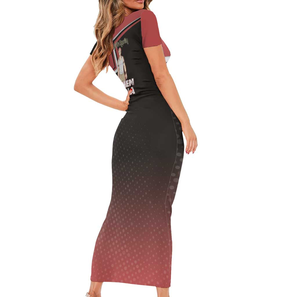 Ryomen Sukuna Short Sleeve Bodycon Dress Grunge Anime Poster Style