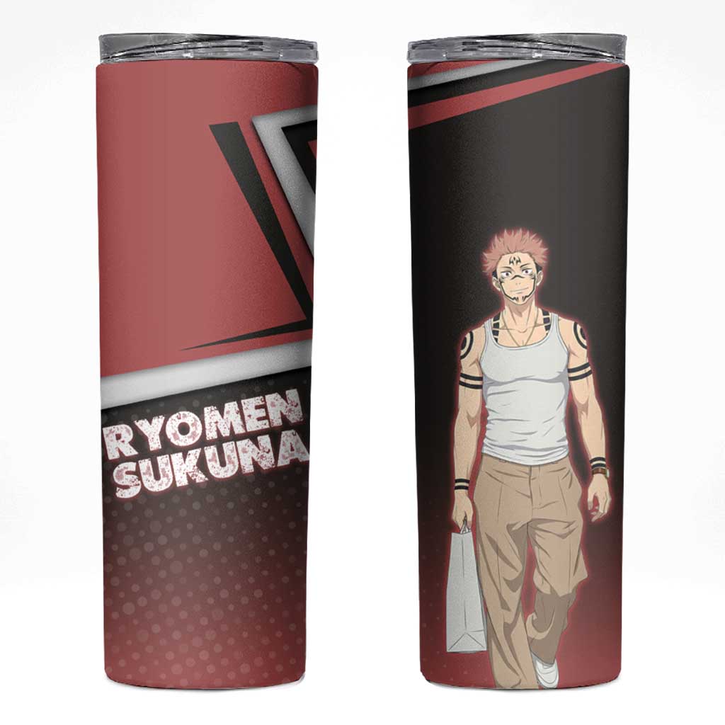 Ryomen Sukuna Skinny Tumbler Grunge Anime Poster Style