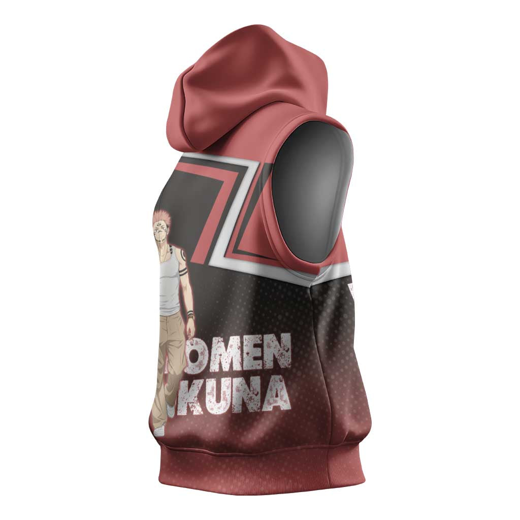 Ryomen Sukuna Sleeveless Hoodie Grunge Anime Poster Style