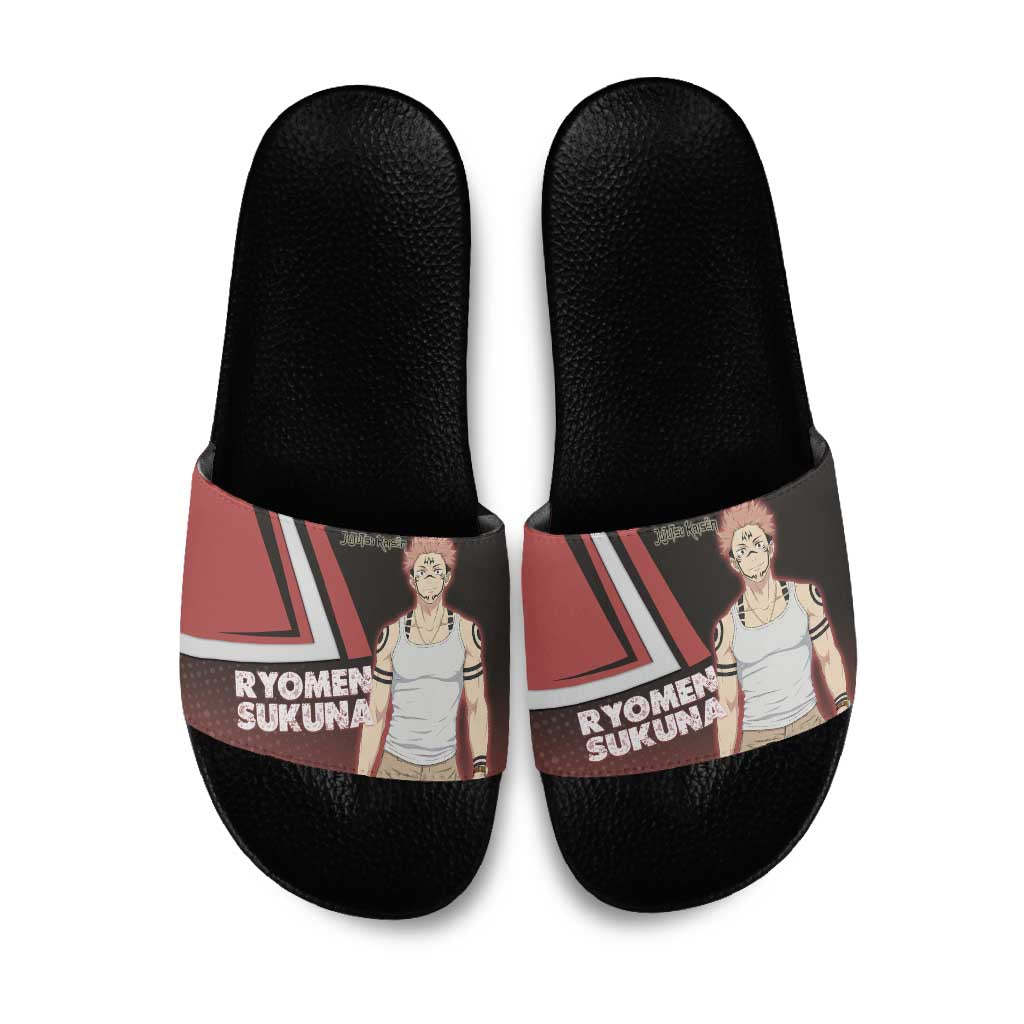 Ryomen Sukuna Slide Sandals Grunge Anime Poster Style