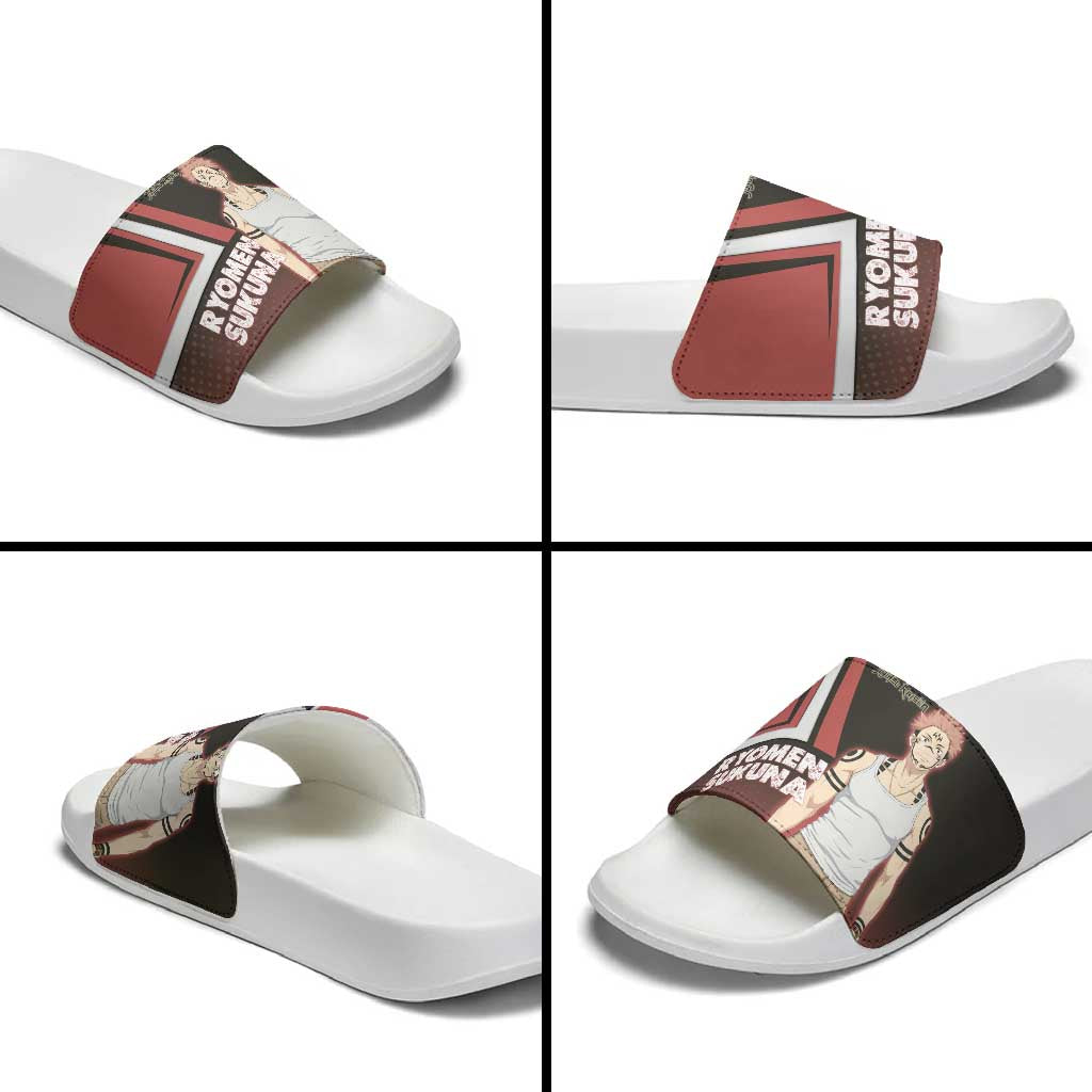 Ryomen Sukuna Slide Sandals Grunge Anime Poster Style