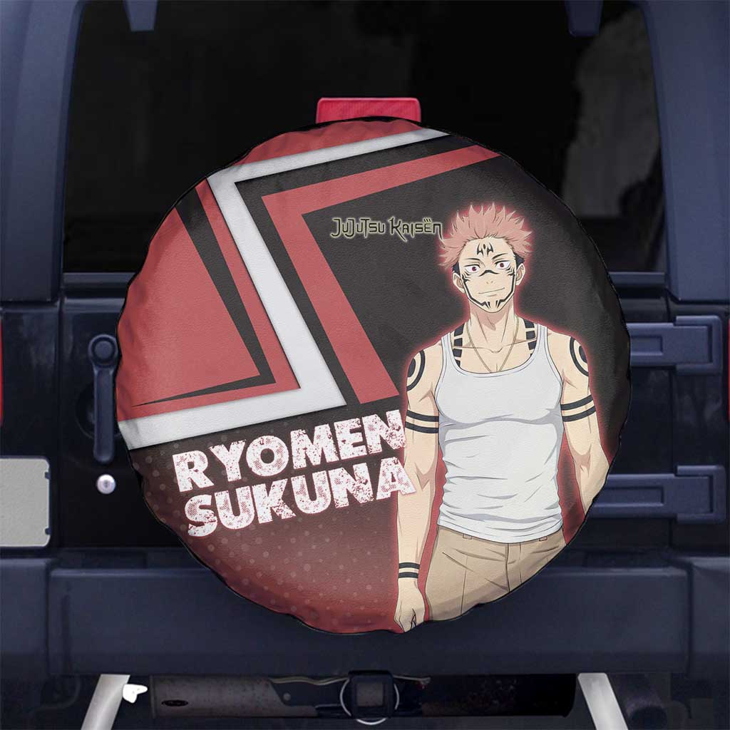 Ryomen Sukuna Spare Tire Cover Grunge Anime Poster Style