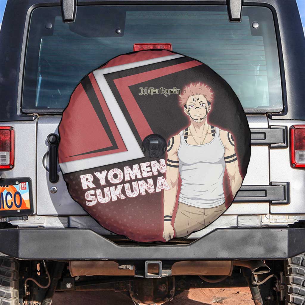 Ryomen Sukuna Spare Tire Cover Grunge Anime Poster Style