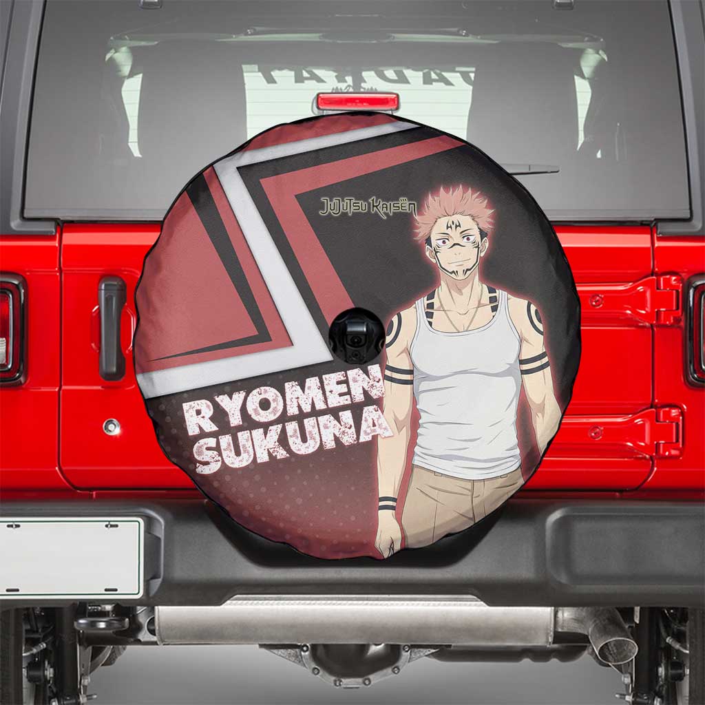 Ryomen Sukuna Spare Tire Cover Grunge Anime Poster Style