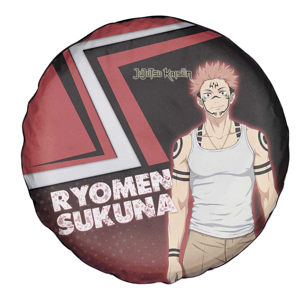 Ryomen Sukuna Spare Tire Cover Grunge Anime Poster Style