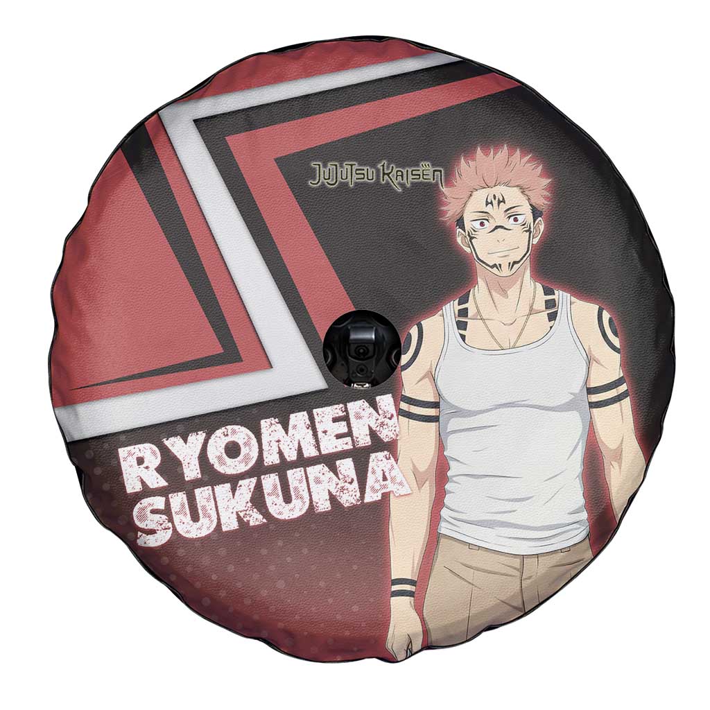 Ryomen Sukuna Spare Tire Cover Grunge Anime Poster Style
