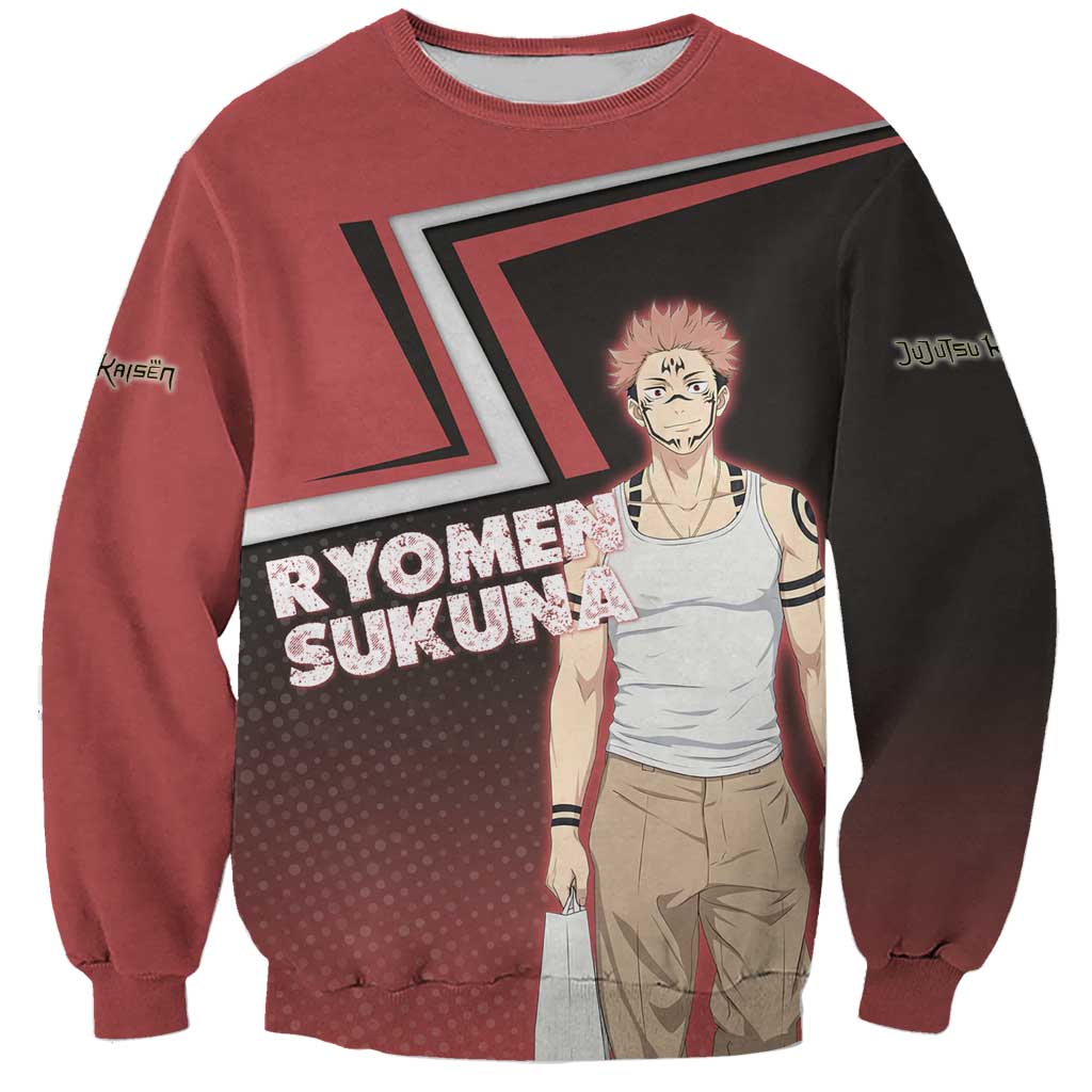 Ryomen Sukuna Sweatshirt Grunge Anime Poster Style