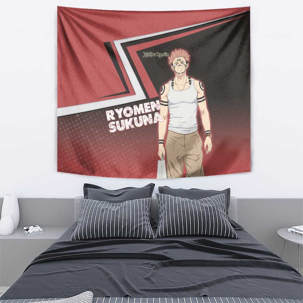 Ryomen Sukuna Tapestry Grunge Anime Poster Style