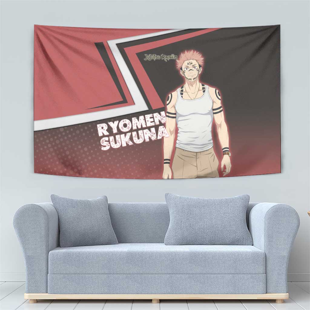 Ryomen Sukuna Tapestry Grunge Anime Poster Style