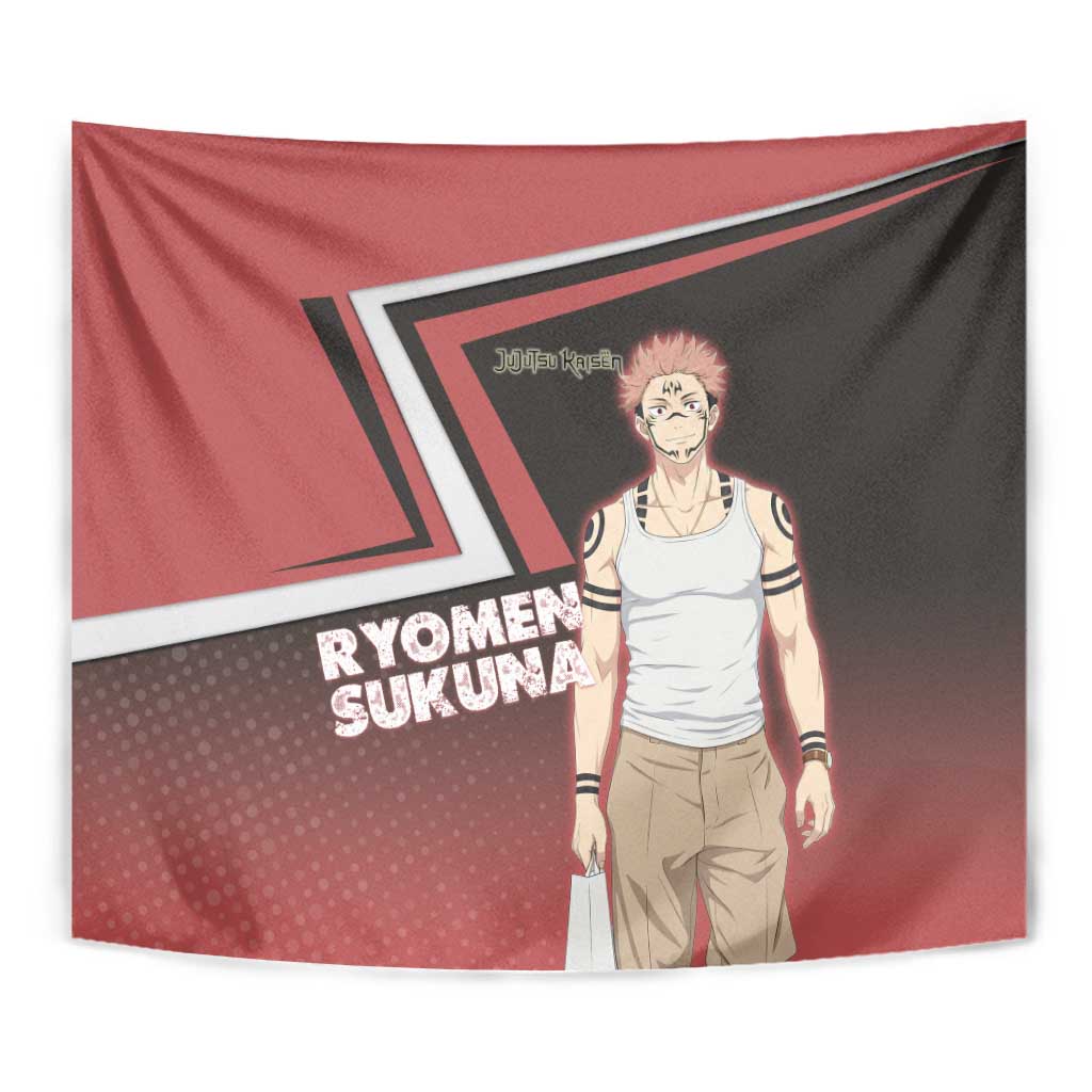 Ryomen Sukuna Tapestry Grunge Anime Poster Style