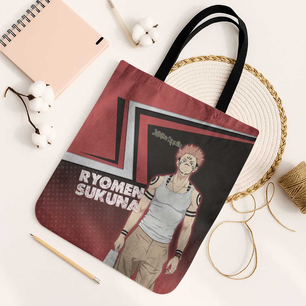 Ryomen Sukuna Tote Bag Grunge Anime Poster Style