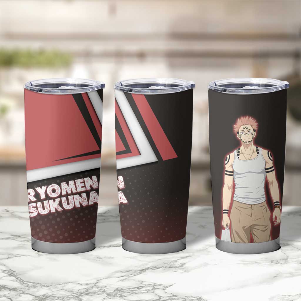 Ryomen Sukuna Tumbler Cup Grunge Anime Poster Style